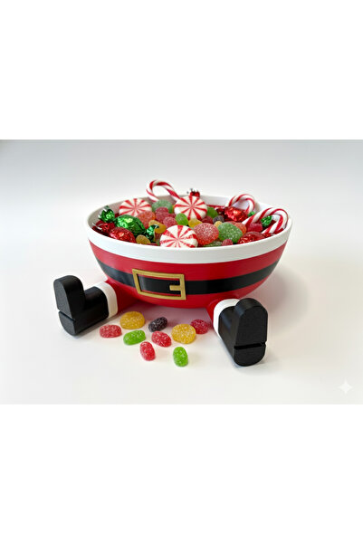 muggle design Noel Baba Şeklinde Kâse | 3D Baskı Christmas Santa Bowl – Yılba...