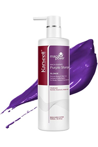 sachpoınt Karseell Purple Shampoo - Neutralizes Brass & Yellow Tones for Blonde/Silver/Gray Hair, 500 ml