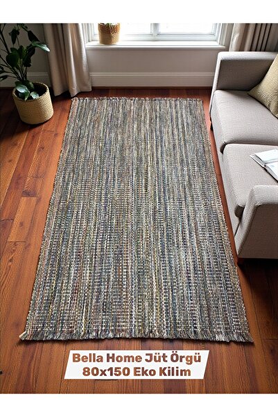 Bella Home Jüt Örgü 80x150 Eko Kilim - Yıkanabilir - Paspas - Koridor kilim -...
