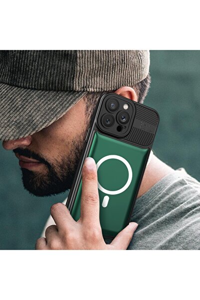 Urban Armor Carcasă MagSafe pentru Apple iPhone 12 Pro, Flippy, verde închis, magnetică