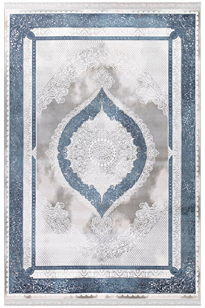 İpek Halı Blossom 13615 Bambu Halı Krem Mavi