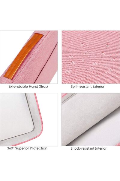 Lacdo 360° Protective Laptop Sleeve Case for 13-inch MacBook & iPad, Peach