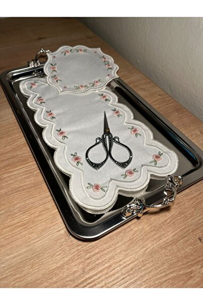 zeynmar NİŞAN VE SÖZ TEPSİSİ + TEPSİ SUNUMLUK PEÇETESİ + 6 PARÇA KAHVE SUNUML...