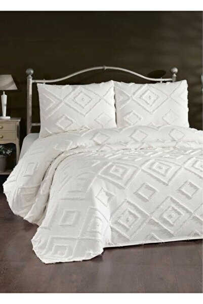 Bizdenuygunuyok Double Size Cotton Bedspread Set 2 Pillowcases Modern Pattern...