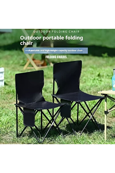 Zd white black folding chair comfortable space‑saving for balconies, homes, offices, and camping.