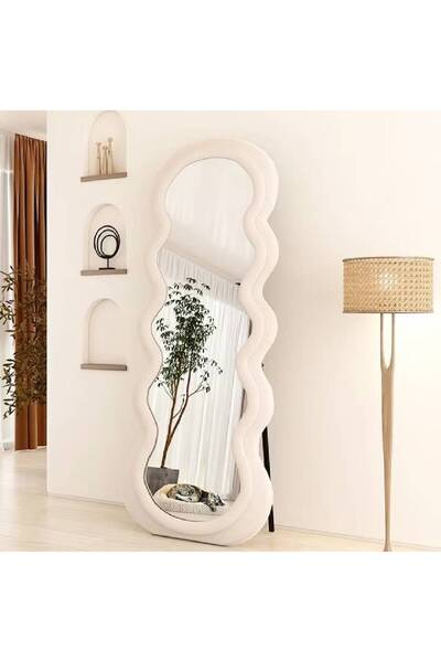 NKX Wavy Shaped Full Length Dressing Mirror Off White