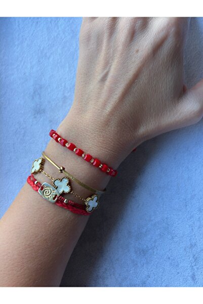 mitico jewellery سوار أحمر قابل للتعديل