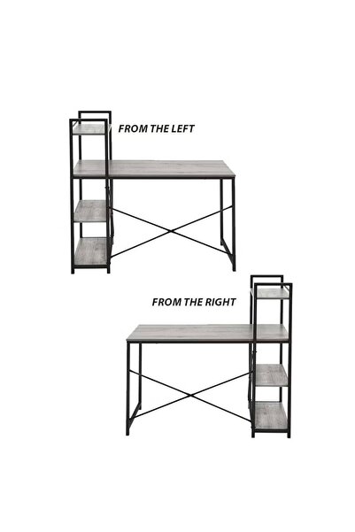 NKX Modern Study Desk with Four Open Shelves – Space-Saving and Stylish 115CM