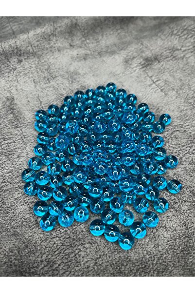 Mos Tespih 10 Gram 15 Adet Mavi Cam Boncuk 8mm Takı Boncuğu