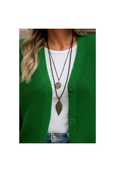 vuvutasarım New Season Long Sleeve Button Detailed Women's Knitwear Cardigan Js2008