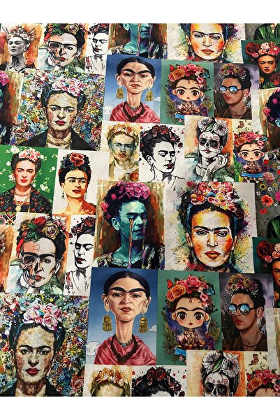 CTL Frida kahlo desenli döşemelik kumaş koltuk kanepe sandalye çanta cüzdan minder hobilik taytüğ
