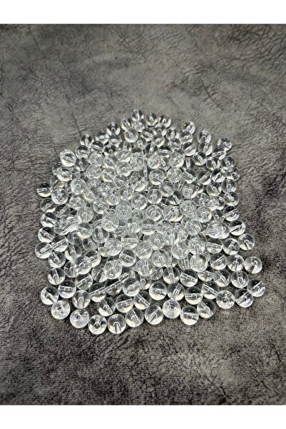 Mos Tespih 10 Gram 15 Adet Şeffaf Cam Boncuk 8mm Takı Boncuğu