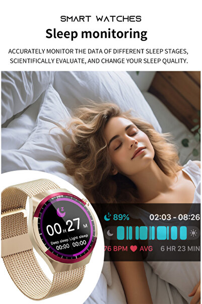 Generic Mini Women's Stainless Steel Watch Fashionable Magnetic Wireless Charging Fitness Smartwatch