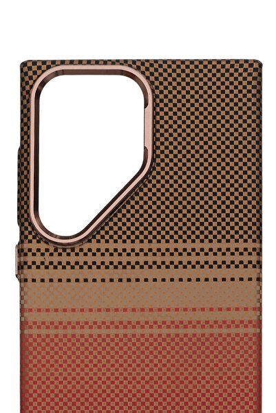 PiyasaSepeti حافظة بيكسل ويف لهاتف جالاكسي إس25 ألترا بلون اللهب الرملي