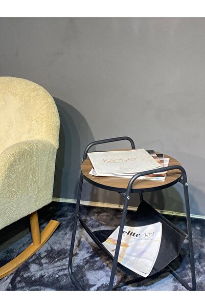 Aylive Mobilya sehpa -yan sehpa -gazetelik /dergilik bölmeli çantalı koltuk y...