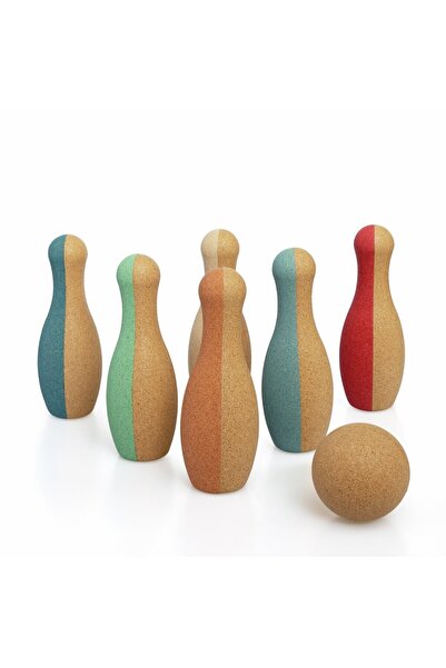 KORKO Jucarie ecological din pluta Little Skittles, Set Bowling