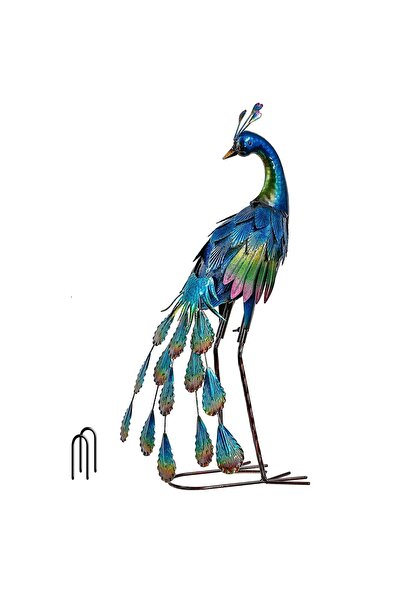 ömürdepo TERESA'S Collections Tavuskuşu Dış Mekan Bahçe Dekoru 22.4'' Metal