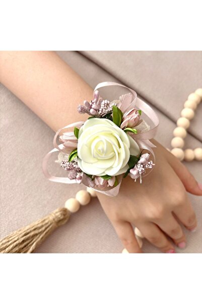 Anya-Events Lace Wedding Bracelet with Accessories Capucino Beige