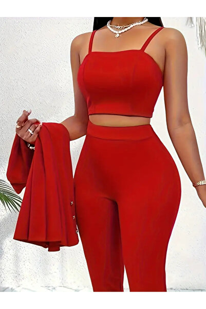 Buticul Blue Complete 3 Piece Premium Outfit Top, Jacket and Pants