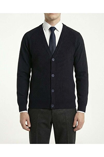 TerziAdemAltun Italian Style S Slim Fit Men's Cardigan Navy Blue T13219