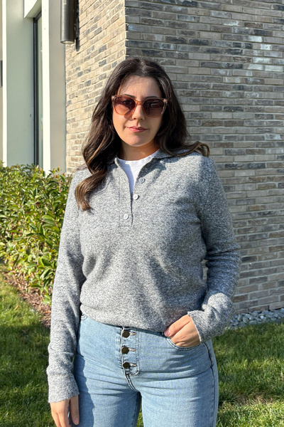 NN SISTER Kırçıllı Polo Yaka Triko