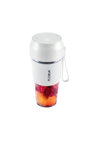 Floria ZLN 1720 Portable Blender – 50 W, 300 ml, USB-C Rechargeable, Stainless Steel Blades, White