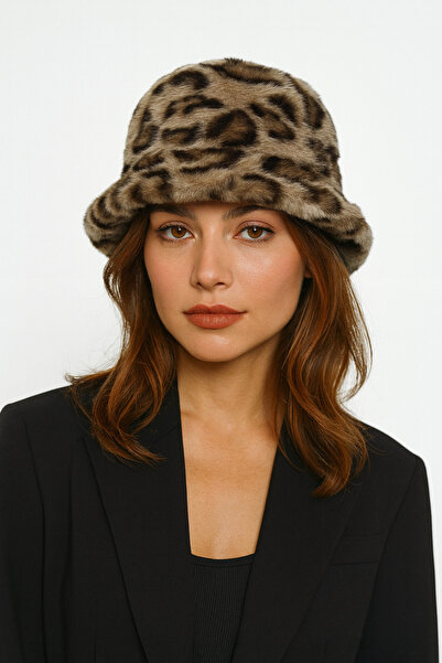 ZERAMİNE Γυναικείο βελούδινο καπέλο με σχέδιο λεοπάρ – Premium χειμερινό στυλ