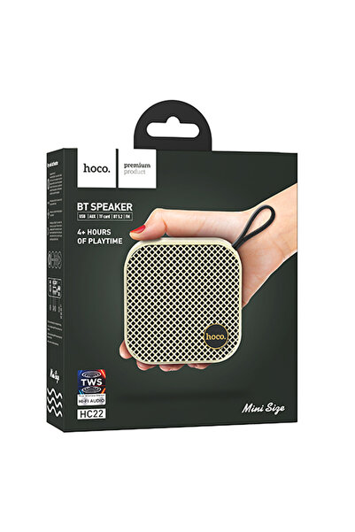 Hoco Φορητό ηχείο (HC22), TWS, BT 5.2 Ασύρματο, 5W, Auspicious Compact, Λευκό