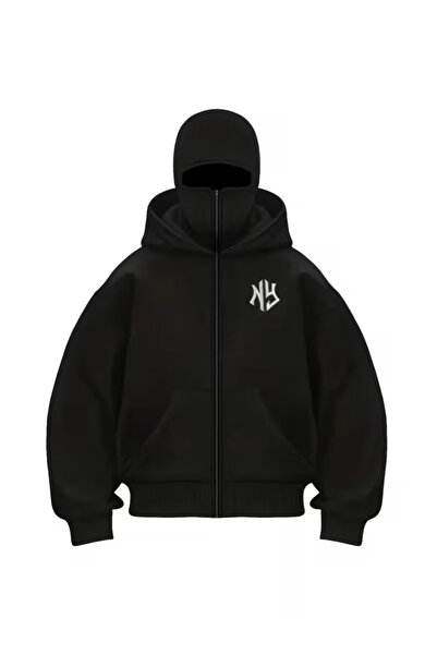 LORVANIY هودي يونيسكس بثلاثة خيوط مع مطبوع أقنعة قصة فضفاضة بغطاء رأس