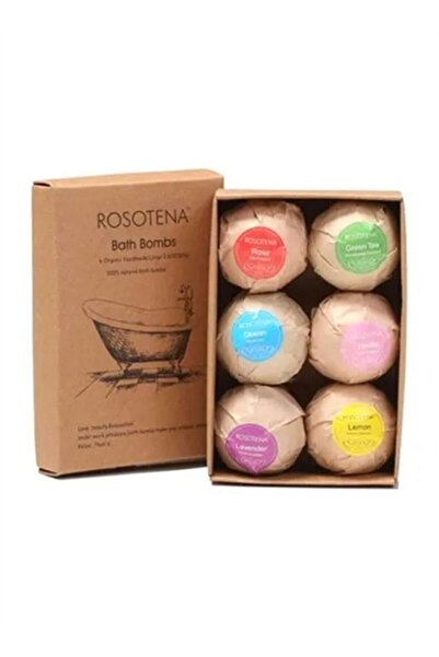ROSOTENA مجموعة قنابل استحمام بأملاح البحر، 6 قطع، متعددة الألوان، 60 جم