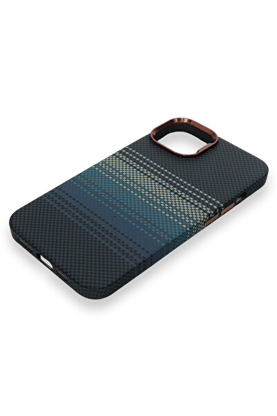 PiyasaSepeti Pixel Weave Case iPhone 15 Deep Blue Current