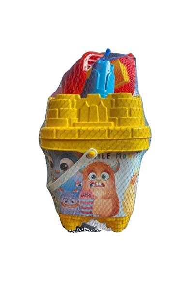burak toys Sand Set Castle Bucket, 6 pieces, 3+ years, yellow