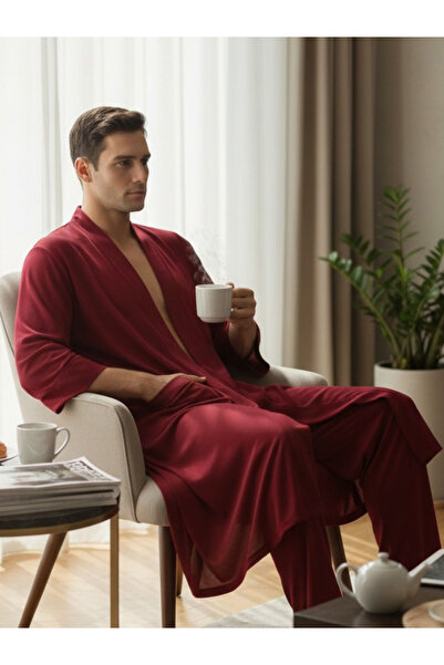 QMEN STYLE Erkek Şifon Kimono Pijama Seti