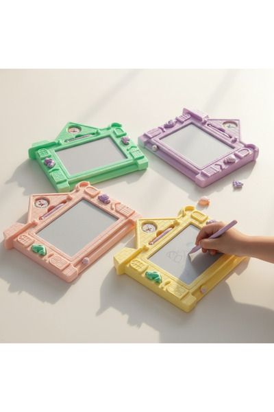 Beimo Ev Desenli Çekmeli Manyetik Yazı Tahtası 32*32 Cm