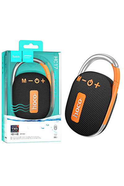 Hoco Boxă portabilă (HC17), Wireless BT 5.3, 5W, 500mAh, Suport TF, USB stick, Easy JoySport, Negru