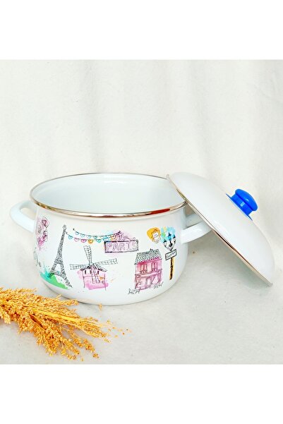 EBRULİEMAYE Paris Enamel Pot 5-Liter 24 cm Diameter Milk Yogurt Soup Pot