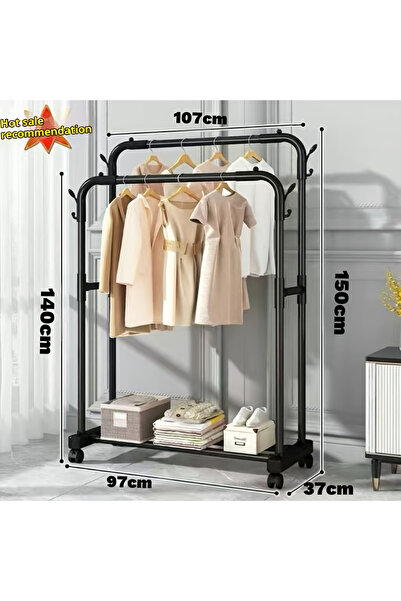 LY Portable double‑row clothes drying rack