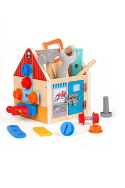 Other Little Engineer Toy – Wooden House Construction Set with Tool Basket