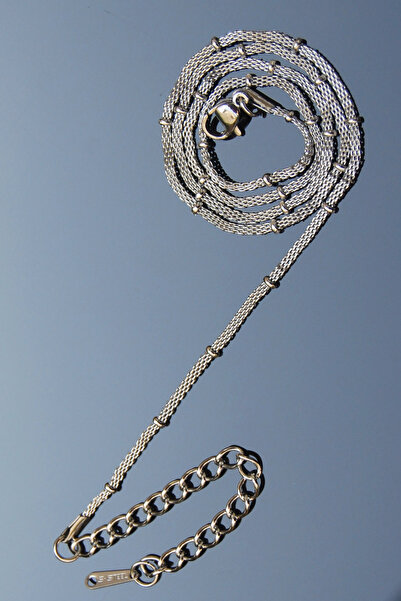 Rua Jewelry قلادة دوريكا من الفولاذ الإيطالي المحبوك 2 مم لون فضي |   مقاوم ل...