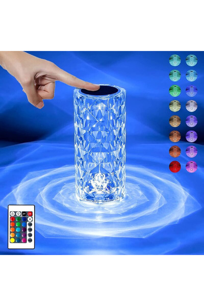 BLUMA Lampă LED Ambientală cu 16 Culori, Design Modern Tip Cristal – Control Touch și Telecomandă
