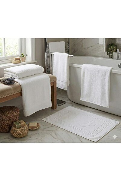 SHAL HOME Σετ πετσετών ξενοδοχείου 4 τεμαχίων από 100% βαμβάκι