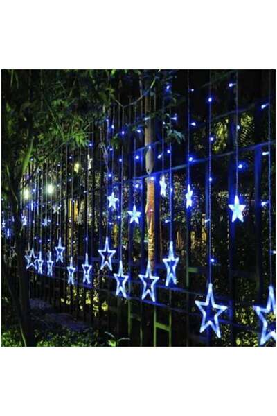WTO WTO® star light curtain, 138 LEDs, USB, cool white, IP44, Remote control, 250x100 cm