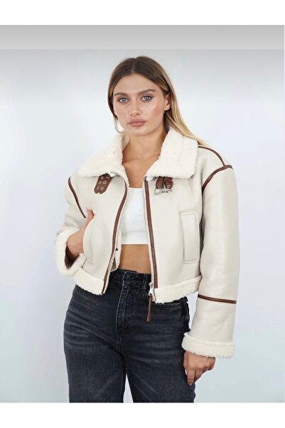 Belle Vie 01 Women's Leather Jacket with Collar and Belt