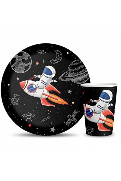 BAL10 DÜNYASI Space Themed Plate Cup Set