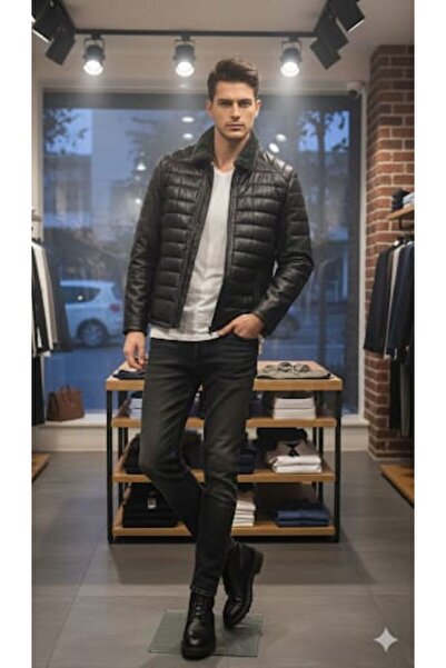 dicha Genuine Leather Men's Coat