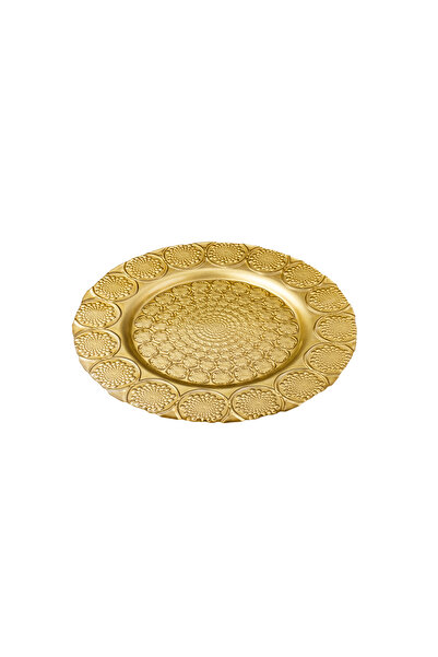 Byblos Set of 2 serving dishes ✨ Luxurious gold-patterned glass serving dish – multi-purpose for desserts and chocolates (32 cm - 3 cm deep) ✨