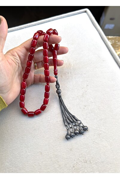 KAZZAZE Silver Kazaziye Five-Tassel Gift Fire/Crimped Amber Special Crafted R...