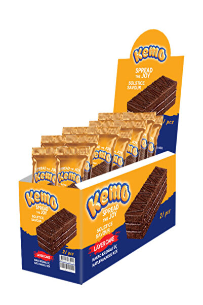 KEMO Kakao Kremali Kakaolu Üç Katli Kek 21 Adet