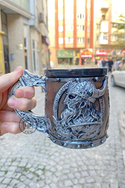 Kingdom of 3D Viking Horn Mug Hand Painted Ceramic & Polyester Mug