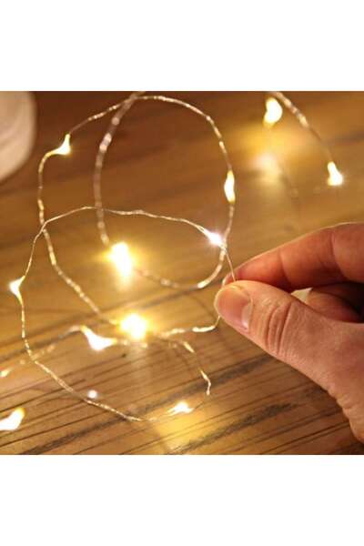 WTO Indoor LED light garland, WTO®, 100 LEDs, on copper wire, 10m, warm light